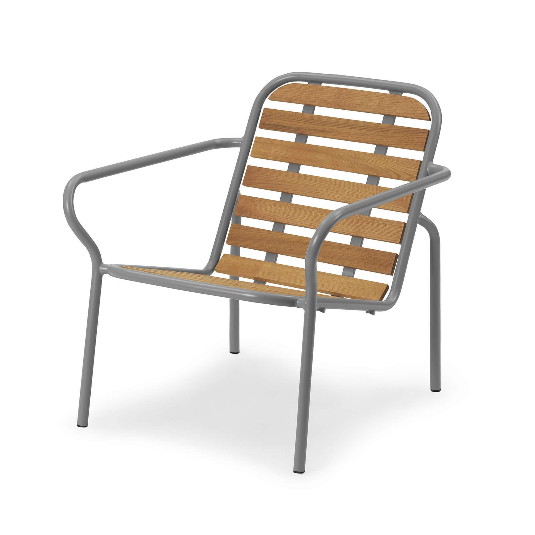 Normann Copenhagen Vig Wooden Garden Lounge Chair Grey Designer Furniture From Holloways Of Ludlow