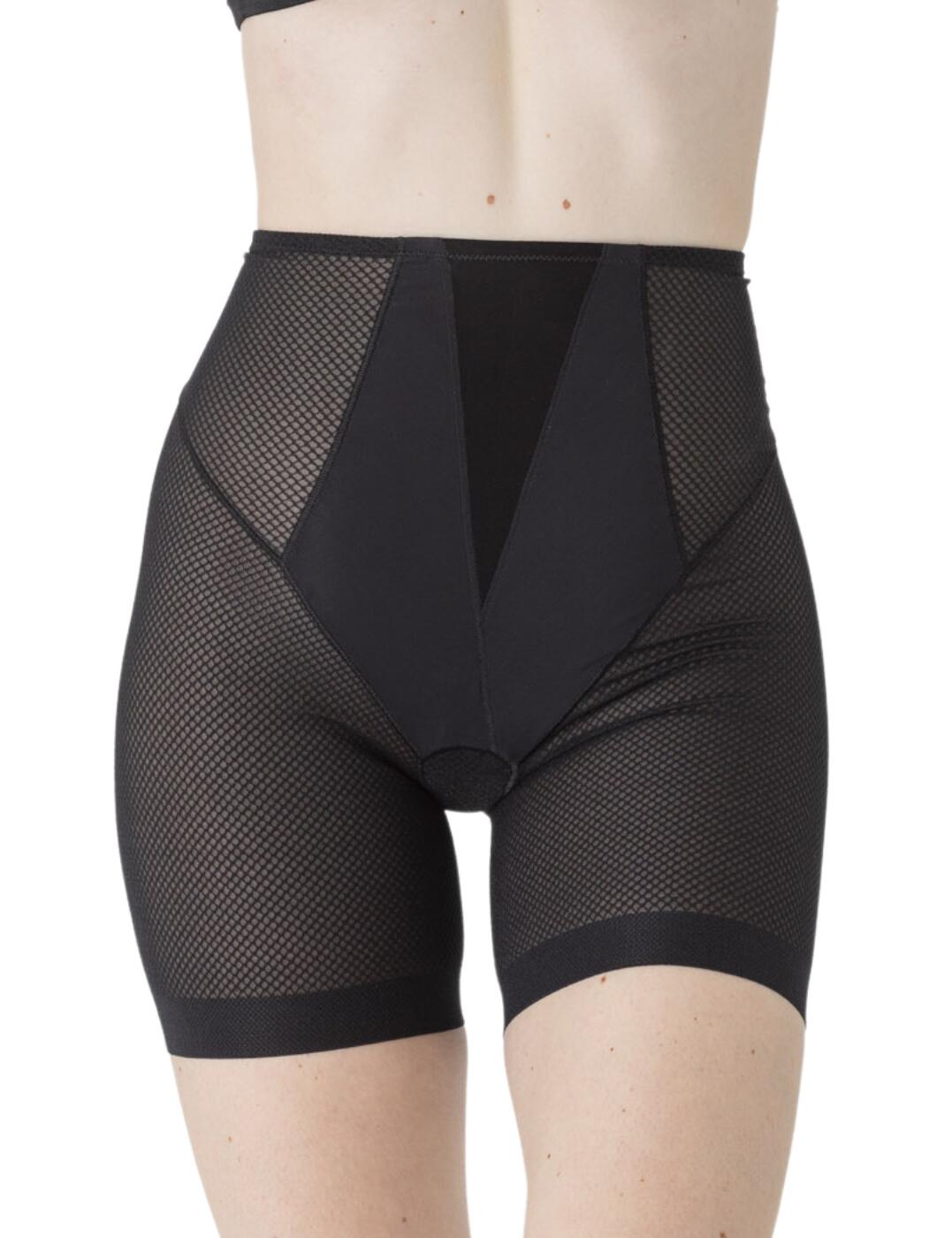 The Silhouette long-leg panty girdle from Maison Lejaby is the ultimate shapewear for your lower half. They smooth over everything from the waist and stomach to the saddlebags and hips. They're comfortable to wear and offer full coverage, but the smooth and seamless fabric does not hinder your outfit choices since these panties remain invisible under clothes. An iconic for the Silhouette collection added block knit panel on the front of these panties allows for a smoother tummy.  Shapes saddlebags, waist, stomach and hips High-waisted Full rear coverage Matching co-ordinates available (also works well with Nuage and Nufit ranges) All materials are OEKO-TEX® certified Care: Hand wash Country of origin: Tunisia Composition: 59% Polyamide &pipe; 38% Elastane &pipe; 3% Cotton  Listed in UK sizes  53476-95885-1242480 19858 Shaping panty