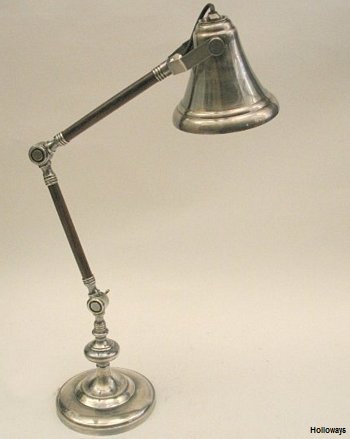 Wood And Pewter Desk Lamp