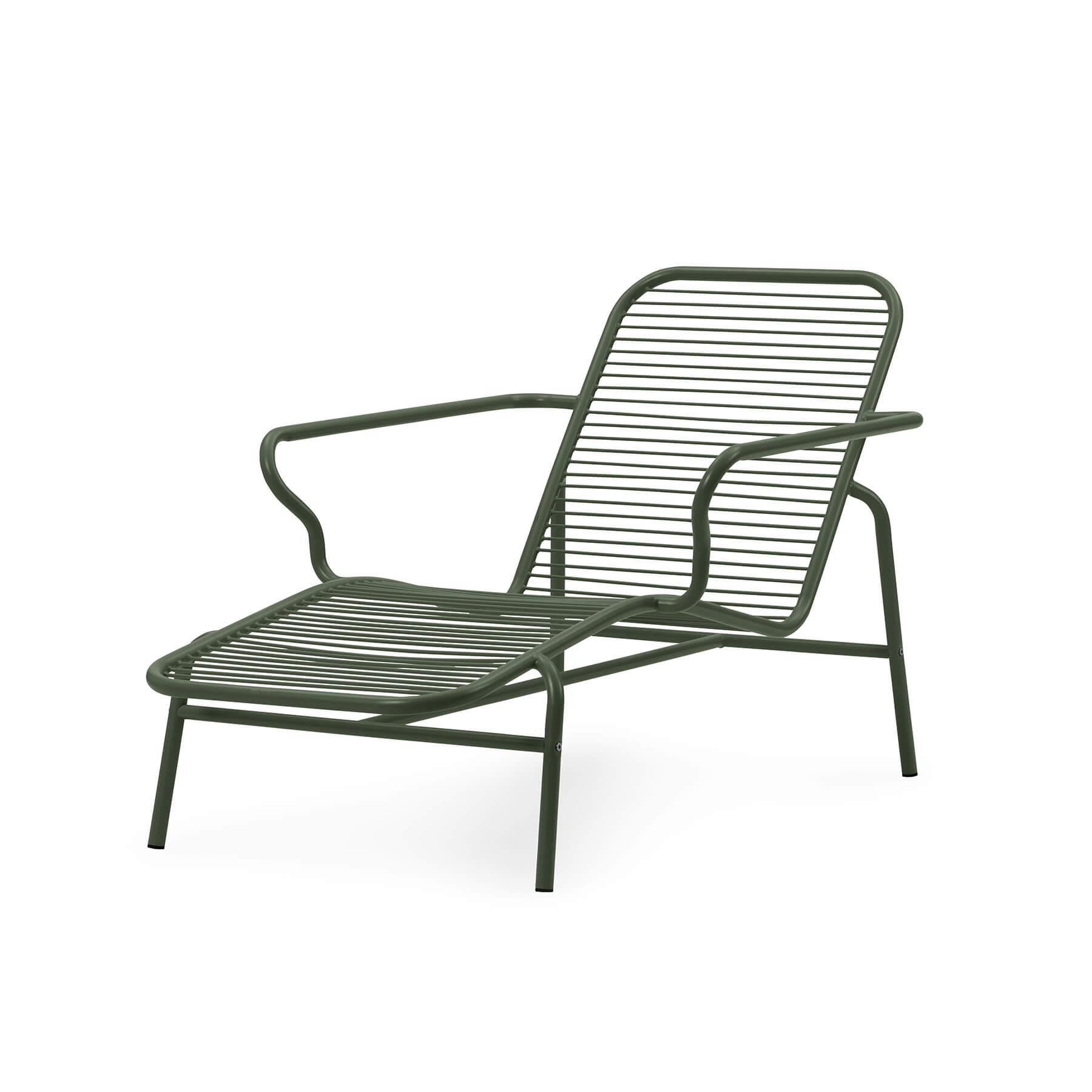 Normann Copenhagen Vig Garden Chaise Lounge Chair Dark Green Designer Furniture From Holloways Of Ludlow