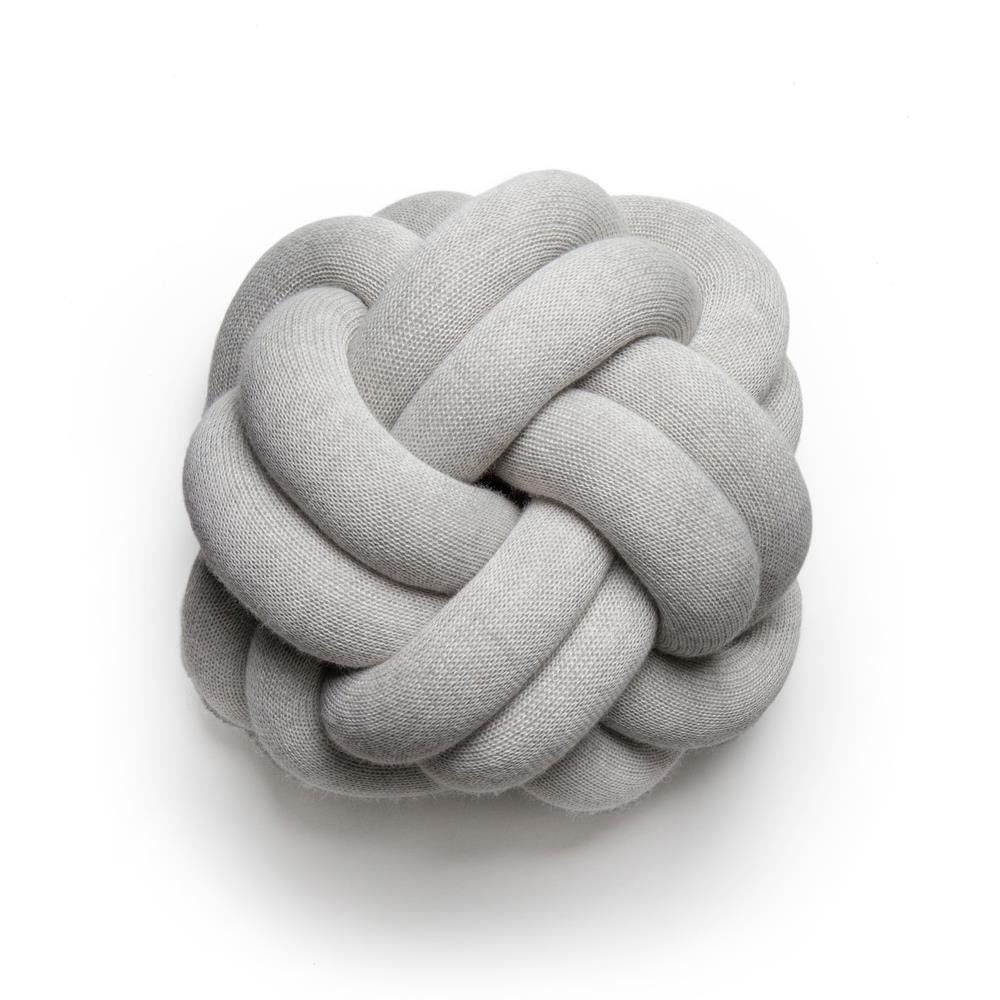 Knot Cushion White Grey