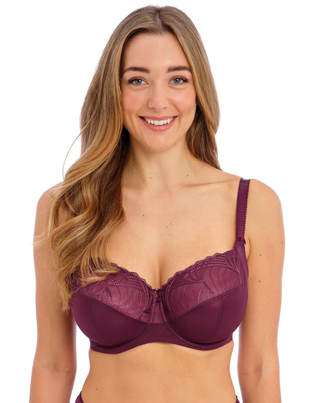 Exude seduction and elegance in the Fantasie Adelle side support bra this season. Sophistication has never been so effortless with the gorgeous three-piece cup design and underwiring for exceptional support. The side support lifts your breasts, allowing for greater forward projection and a flattered silhouette. The stylish Swiss-designed geometric style embroidery on the upper cup that adorns a delicate mesh fabric is simply stunning. A full-cup neckline allows for good coverage and ensures a comfortable fit, giving you total confidence as you go about your day! Fully adjustable shoulder straps and hook and eye closure give you a perfectly customisable fit. Fabulously finished with feminine satin bow details with gold trim on the straps and between the cups. Why not complete this enchanting look by pairing it with the matching briefs, also part of the Adelle collection?  Elegant, everyday side support bra Non-padded cups Three-piece cup with side support for extra lift Gorgeous embroidery detailing on cups Underwired Sheer mesh on upper cups and centre front Full cup coverage Hook and eye rear closure Satin bows on the centre bust and shoulder straps with gold trim Scalloped trim on straps Recycled Simplex fabric used in cups and cradle Lined top cup in larger sizes for additional support Opaque powernet wing for anchorage and support Matching coordinate available Country of origin: Tunisia Composition: 50% Recycled Polyester &pipe; 36% Nylon/Polyamide &pipe; 10% Elastane &pipe; 4% Polyester Listed in UK sizes  61729-106895-1415156 101401 Side Support Bra