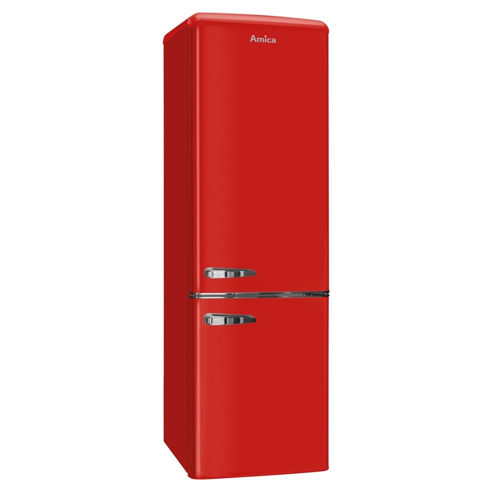 Amica Fkr29653r Retro 55cm Fridge Freezer In Red