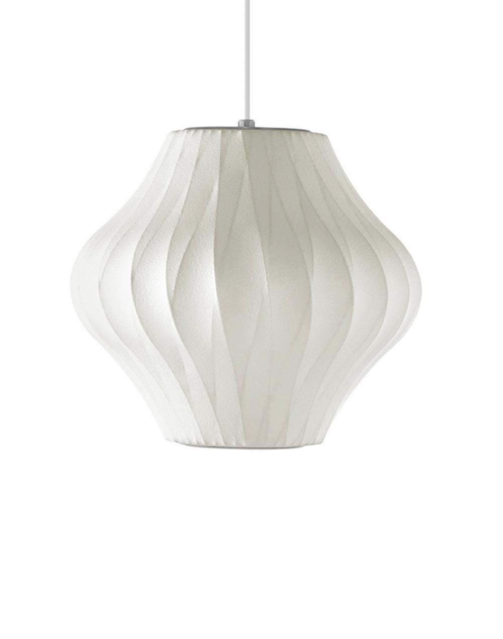 George Nelson Pear Crisscross Pendant Small White Designer Pendant Lighting