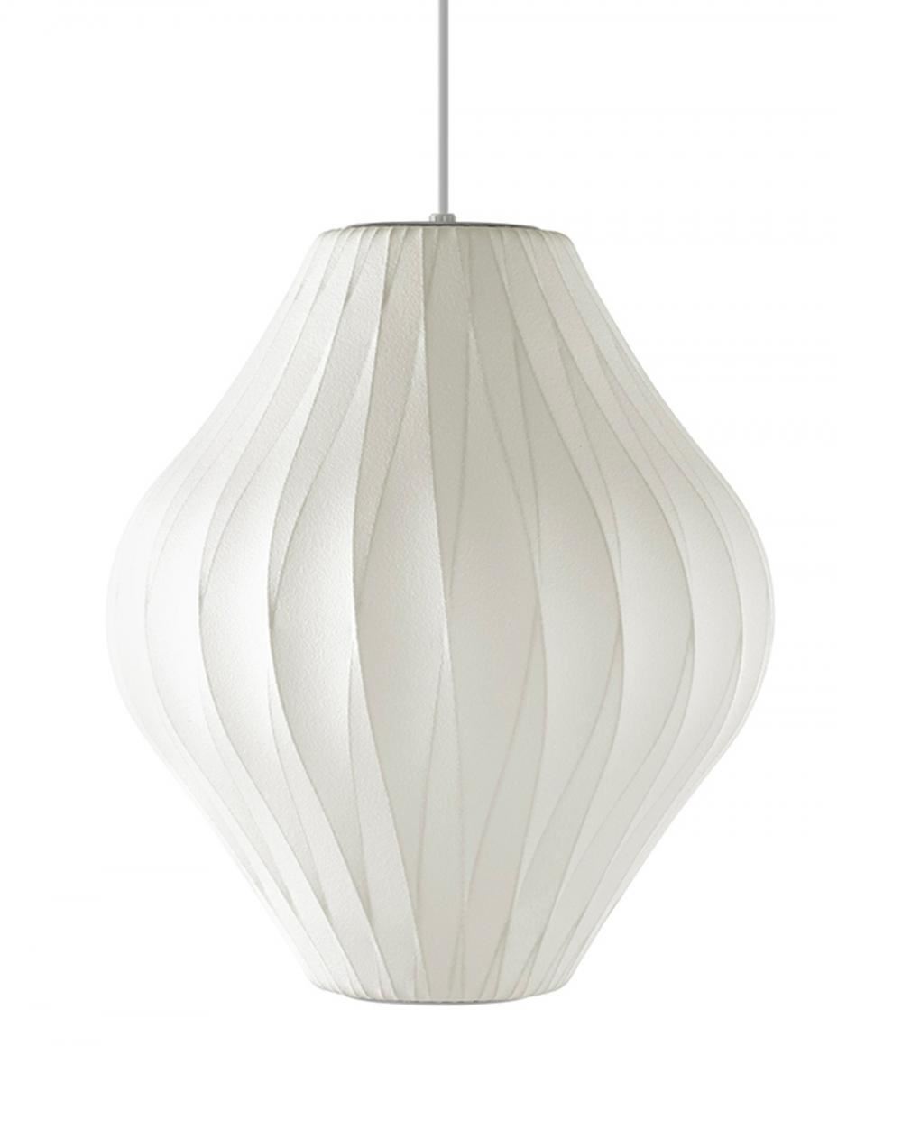 George Nelson Pear Crisscross Pendant Medium White Designer Pendant Lighting