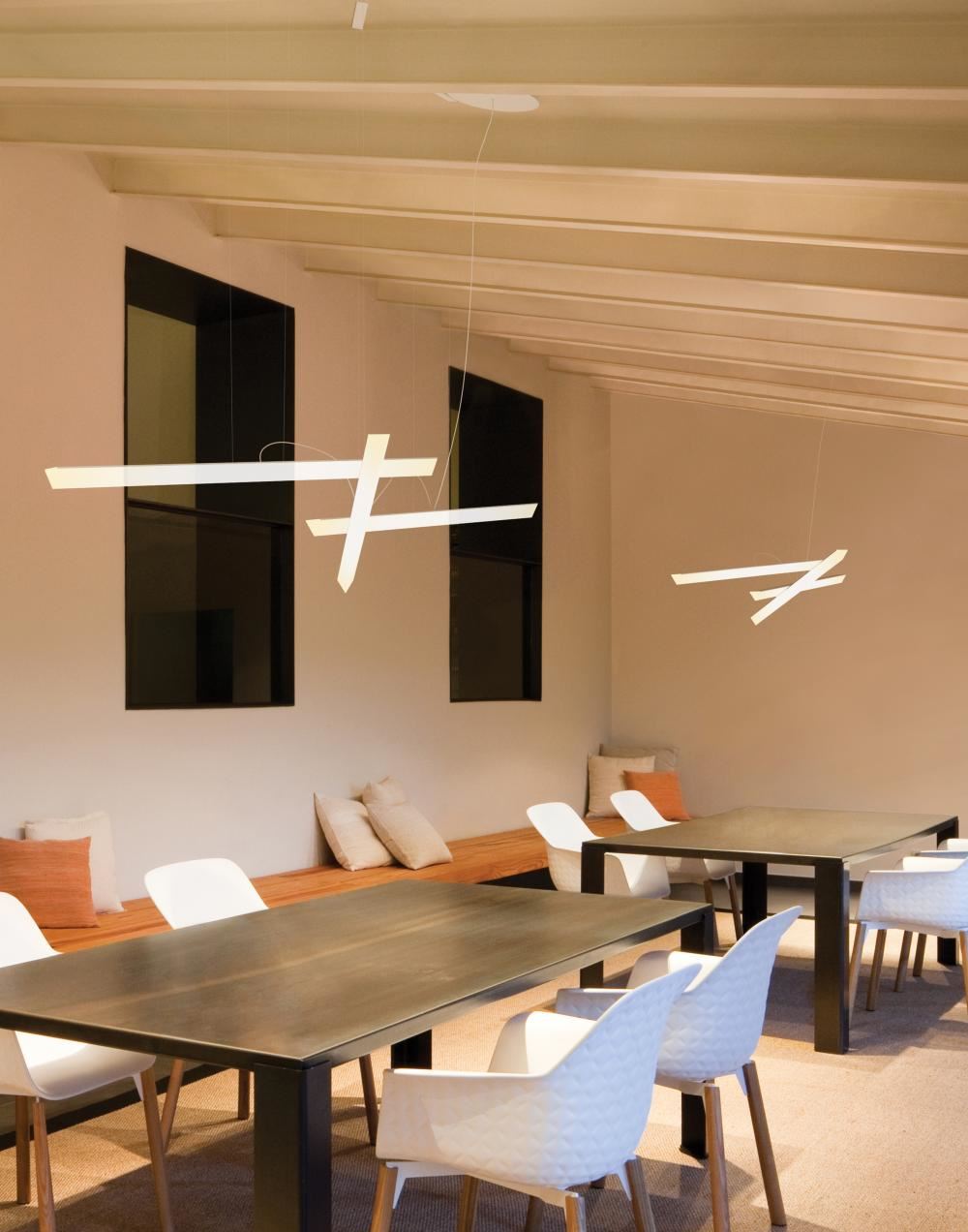 Vibia Halo Lineal Pendant Small Clear Designer Pendant Lighting