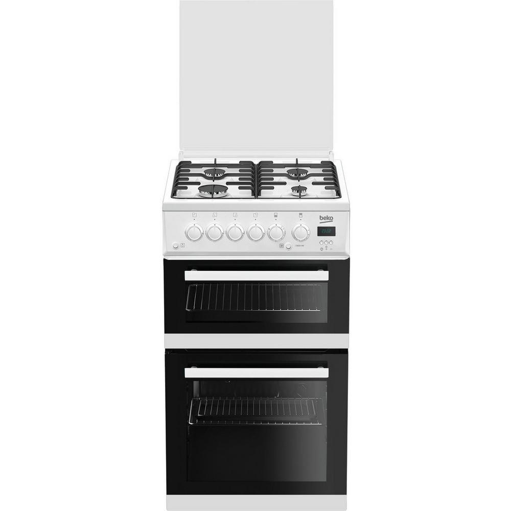 Beko Edg506w 50cm Twin Cavity Gas Cooker With Glass Lid White Euronics 1 Only At This Price