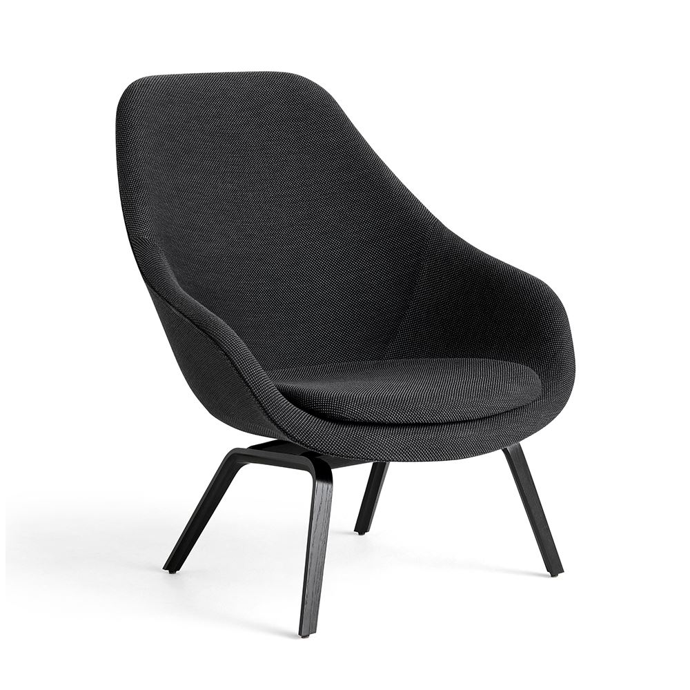 About A Lounge Chair 93 Black Waterbased Lacquered Oak Base W Seat Cushion W Velcro With Dot 1682 03