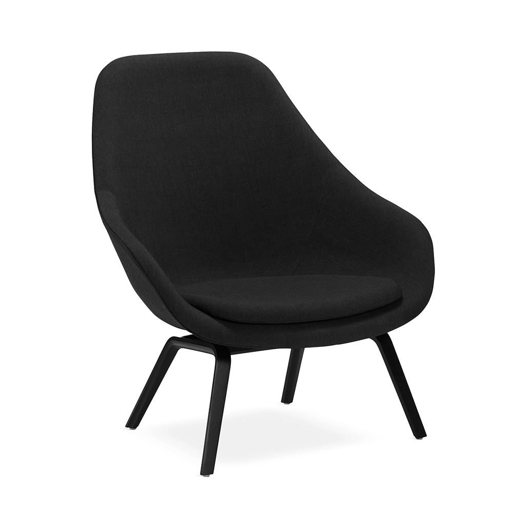 About A Lounge Chair 93 Black Waterbased Lacquered Oak Base W Seat Cushion W Velcro W Felt Glider With Remix 183