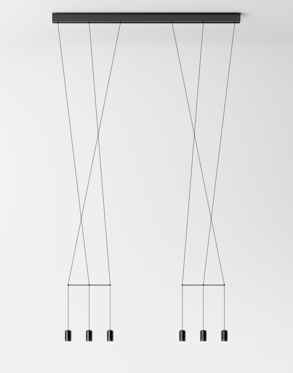 Vibia Wireflow Lineal Pendant Small Grey Designer Pendant Lighting