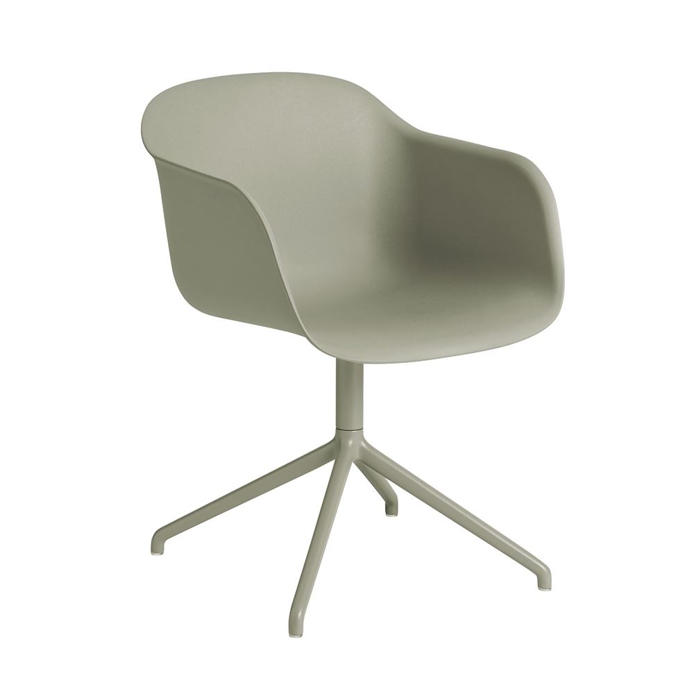 Fiber Armchair Swivel Base With Castors Dusty Green Dusty Green