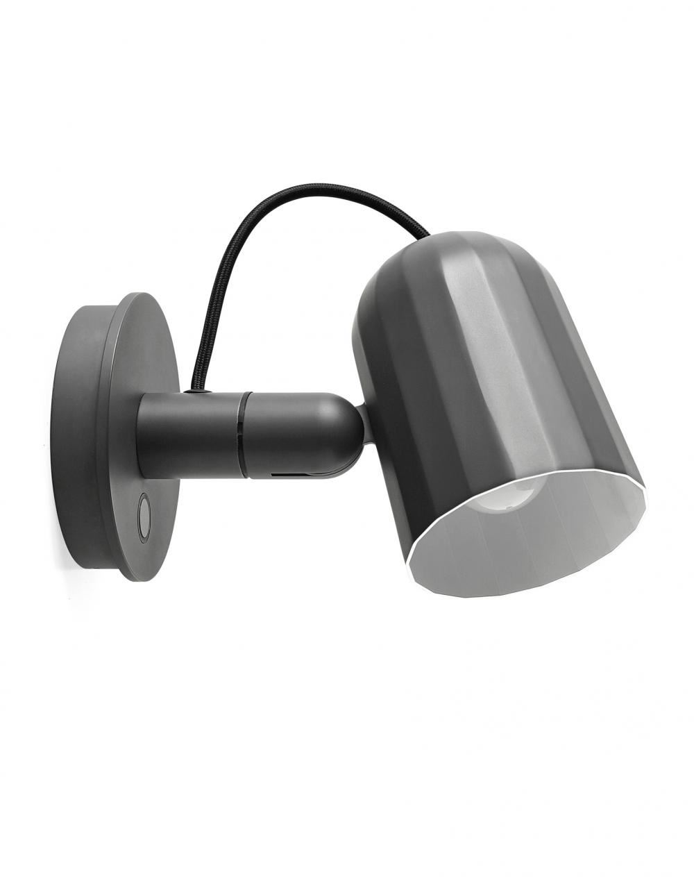 Noc Wall Light Integrated Switch On Base Dark Grey