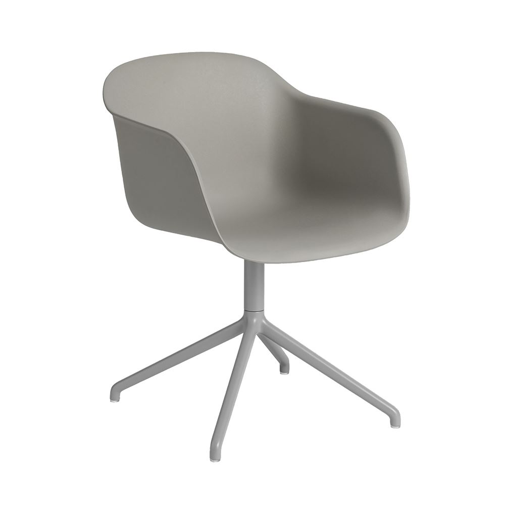 Fiber Armchair Swivel Base With Return Grey Grey