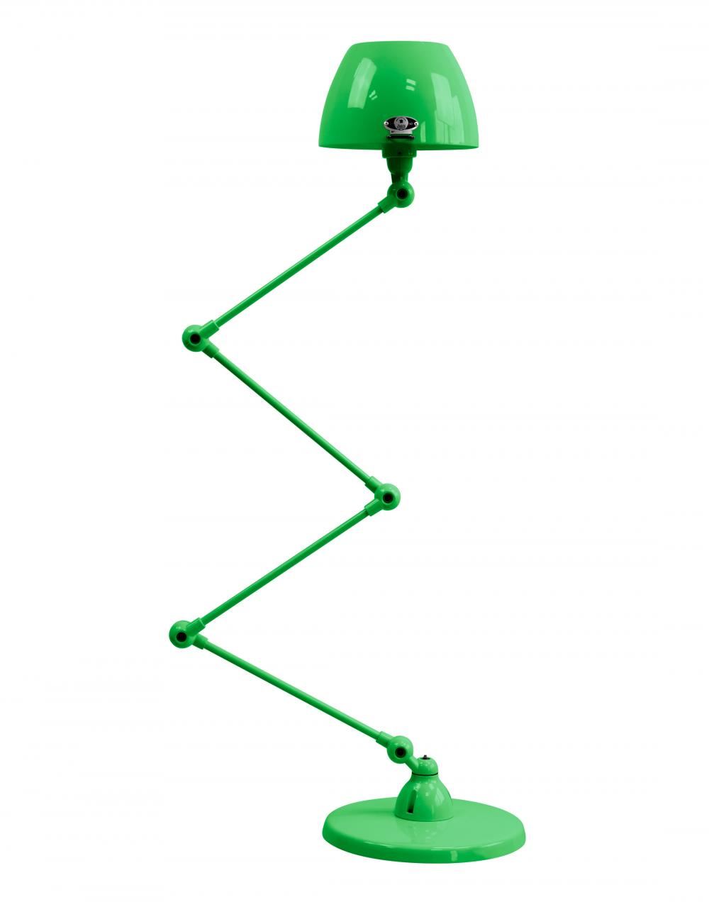 Jielde Aicler Zigzag 4 Arm Desk Or Floor Light Curved Shade Apple Green Matt