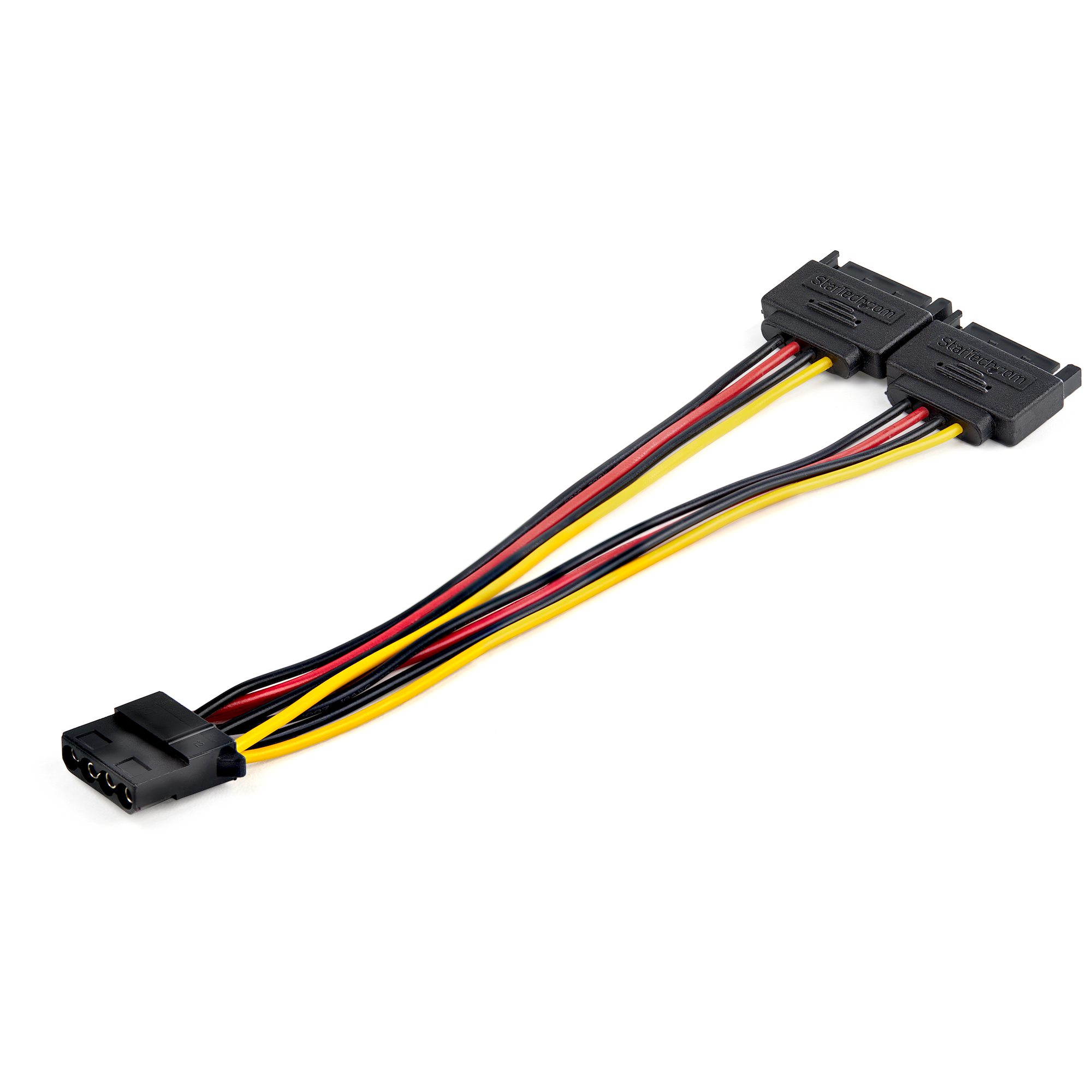 Startech.Com Dual Sata To Lp4 Power Doubler Cable Adapter " 2 Sata To 4 Pin Lp4 Internal Pc Peripheral Power Supply Connector " Sata Y Cable " Male/Female " 18 Awg Wire " 9 Amps/108W