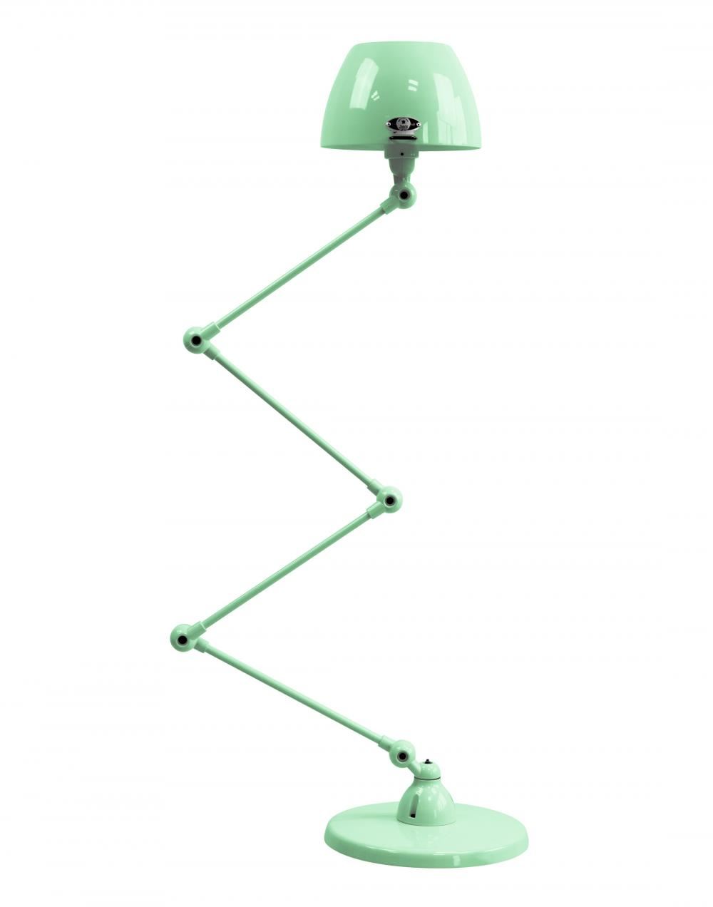 Jielde Aicler Zigzag 4 Arm Desk Or Floor Light Curved Shade Water Green Matt