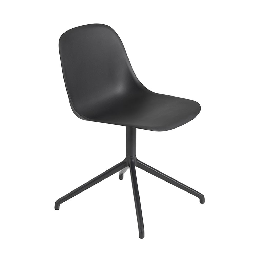 Fiber Side Chair Swivel Base With Return Black Black