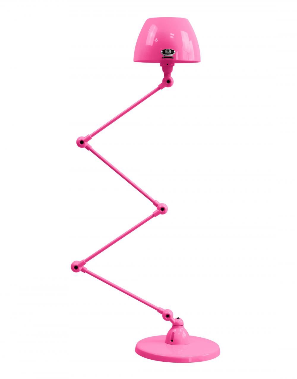 Jielde Aicler Zigzag 4 Arm Desk Or Floor Light Curved Shade Pink Matt