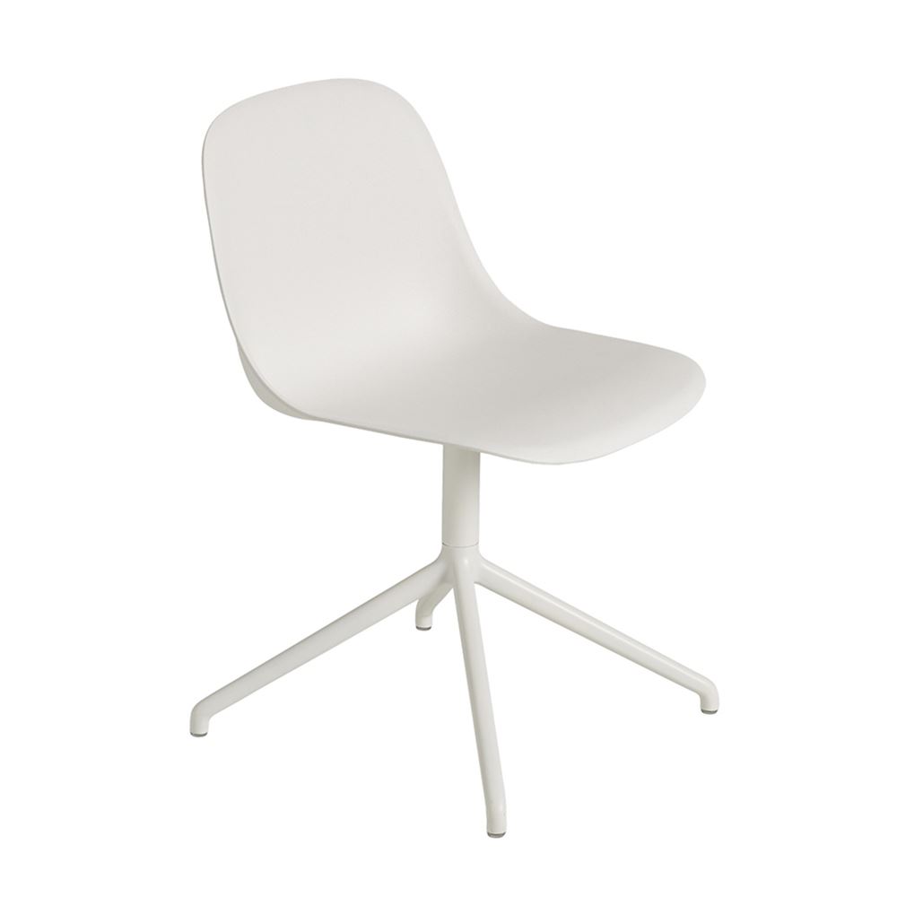 Fiber Side Chair Swivel Base With Return Natural White White