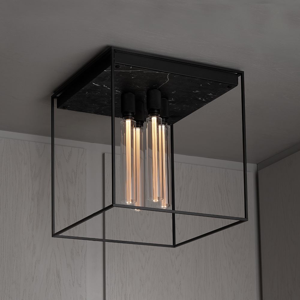 Caged Ceiling 40 Lamp Black Marble None