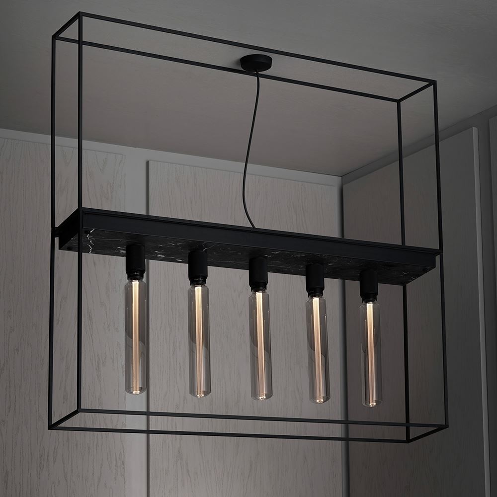 Caged Ceiling 50 Lamp Black Marble Extension Kit