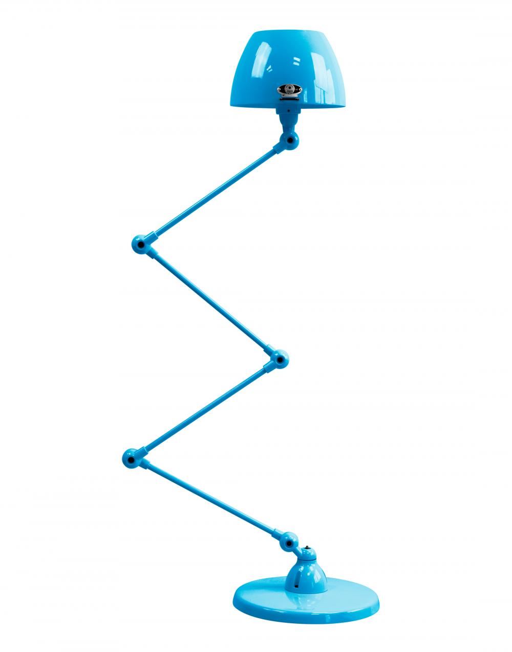 Jielde Aicler Zigzag 4 Arm Desk Or Floor Light Curved Shade Light Blue Matt