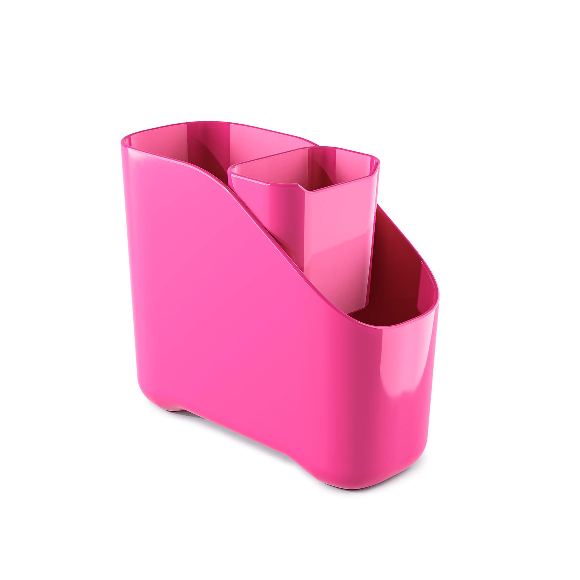 Premium Melamine Sink Drainer with Inner Bucket, Hot Pink