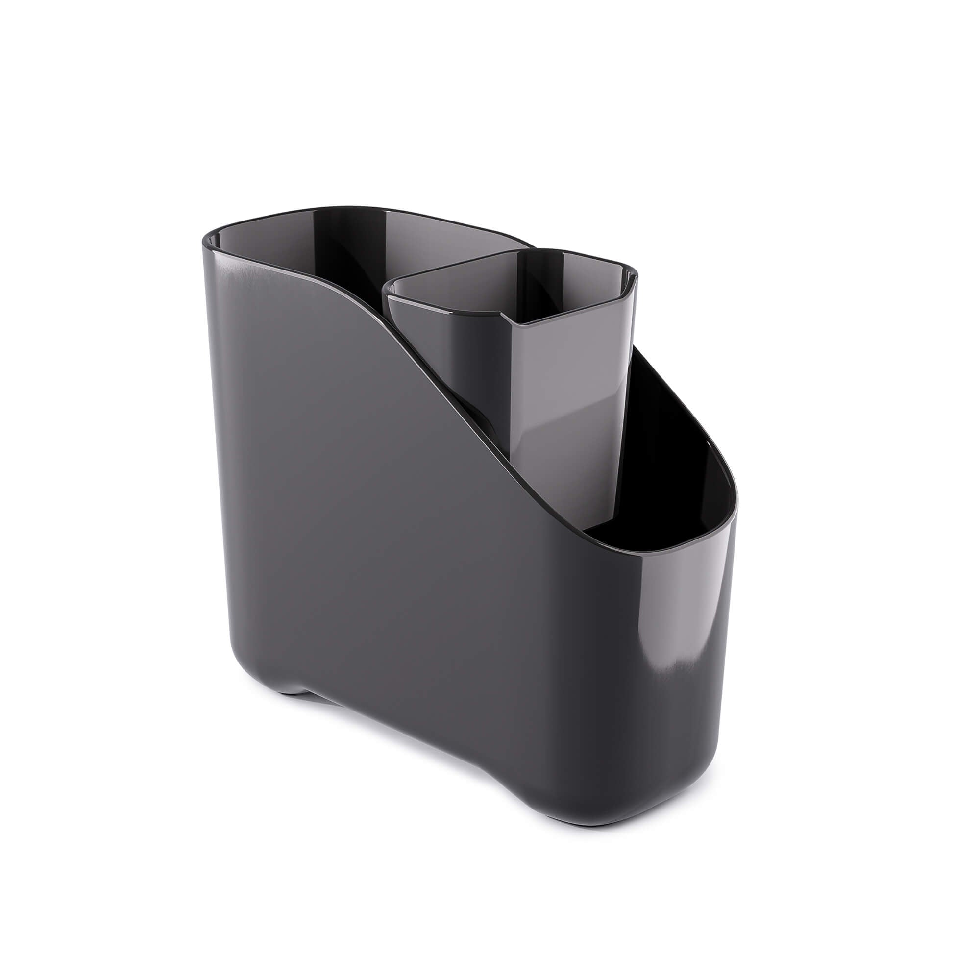 Premium Melamine Sink Drainer with Inner Bucket, Dark Grey
