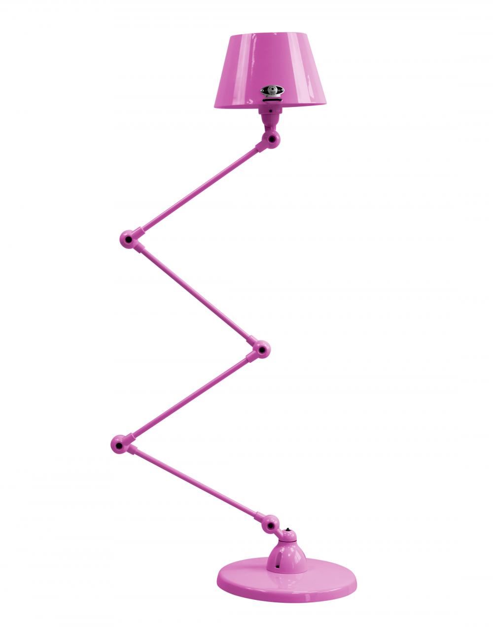 Jielde Aicler Zigzag 4 Arm Desk Or Floor Light Straight Shade Violet Fuchsia Gloss