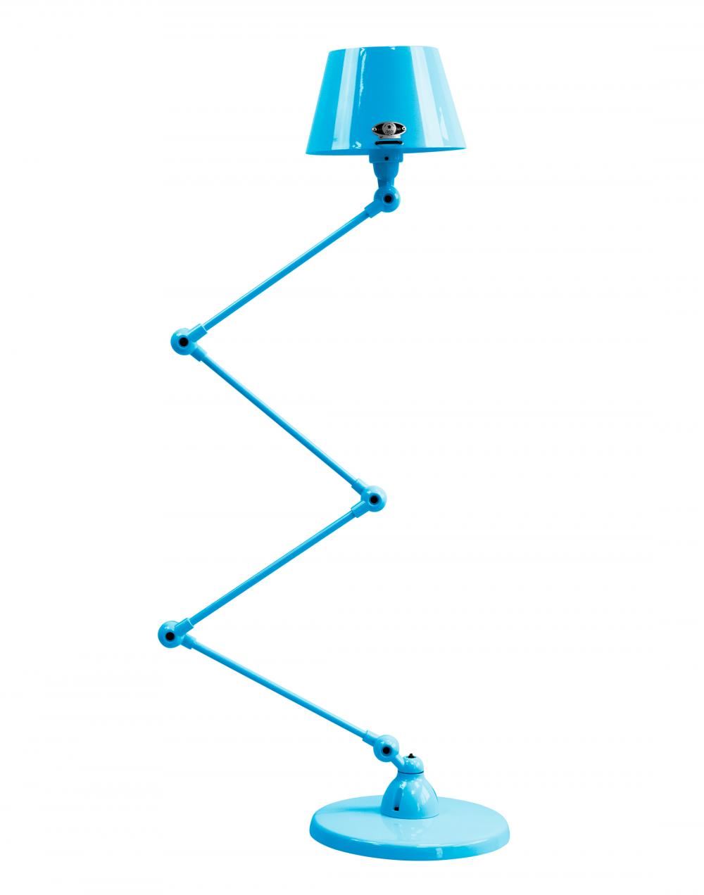 Jielde Aicler Zigzag 4 Arm Desk Or Floor Light Straight Shade Light Blue Matt