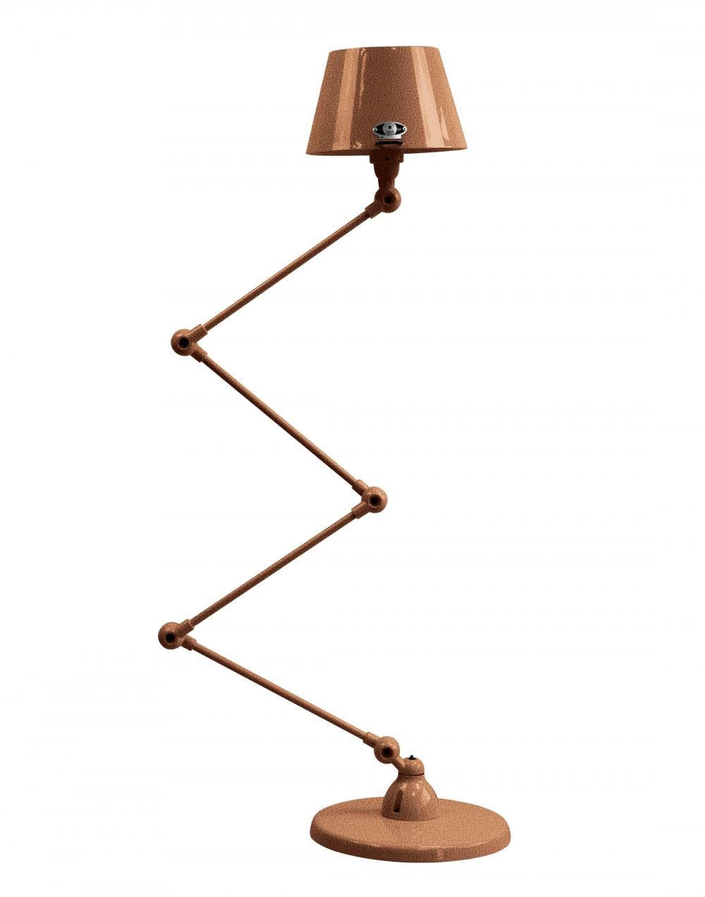 Jielde Aicler Zigzag 4 Arm Desk Or Floor Light Straight Shade Copper Hammered Gloss