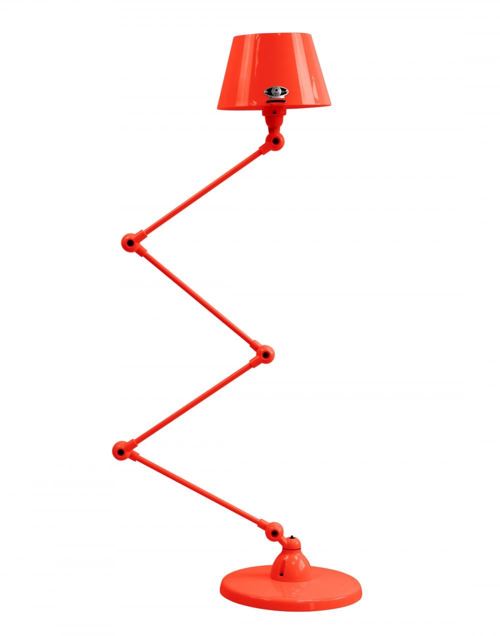 Jielde Aicler Zigzag 4 Arm Desk Or Floor Light Straight Shade Red Gloss