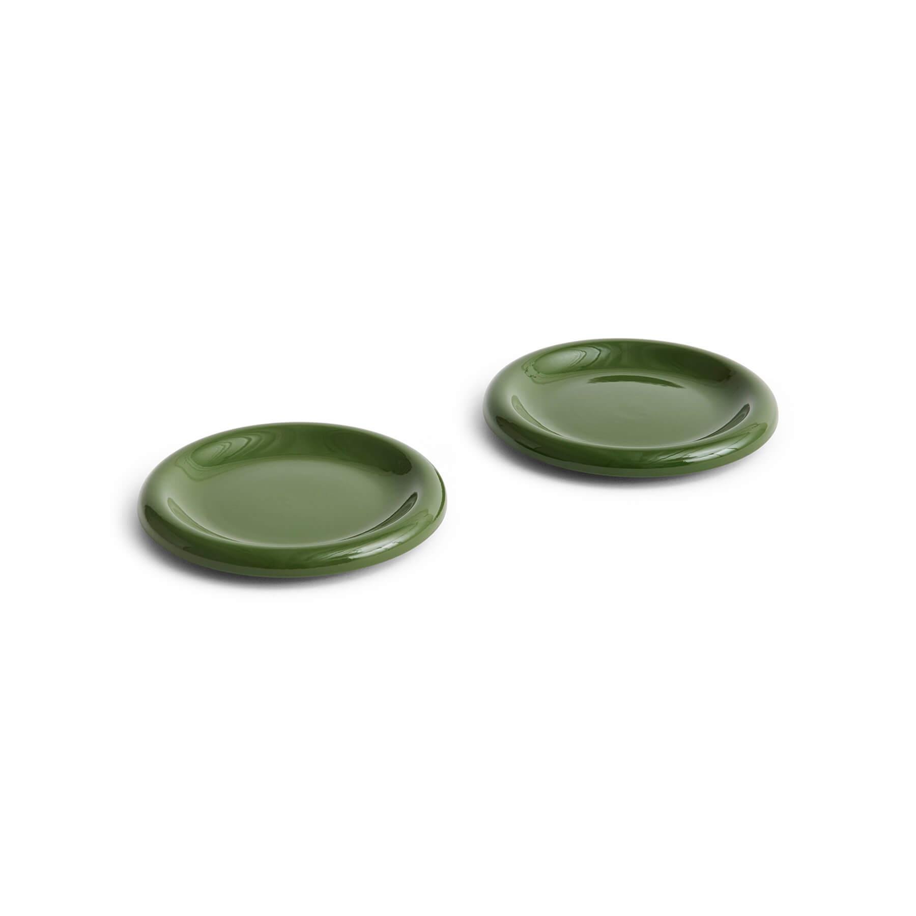 Hay Barro Plate Set Of 2 Small Green Terracotta