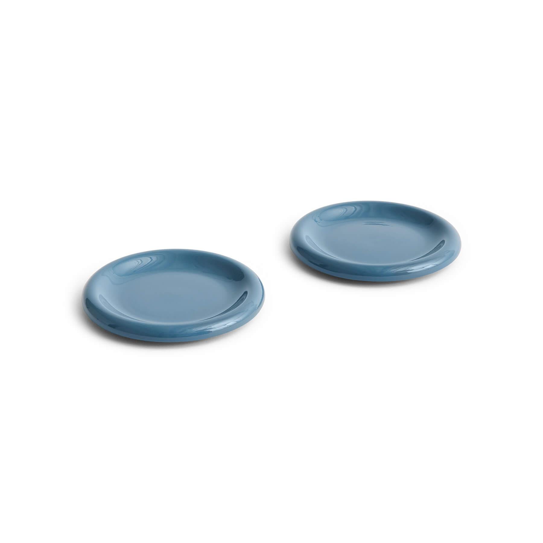 Hay Barro Plate Set Of 2 Small Dark Blue Terracotta