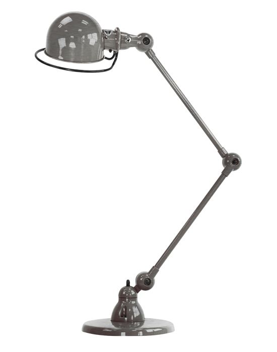 Jielde Loft Two Arm Desk Light Brushed Stainless Steel