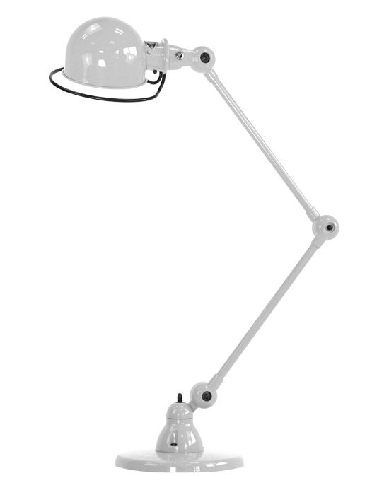 Jielde Loft Two Arm Desk Light Silver Grey Gloss