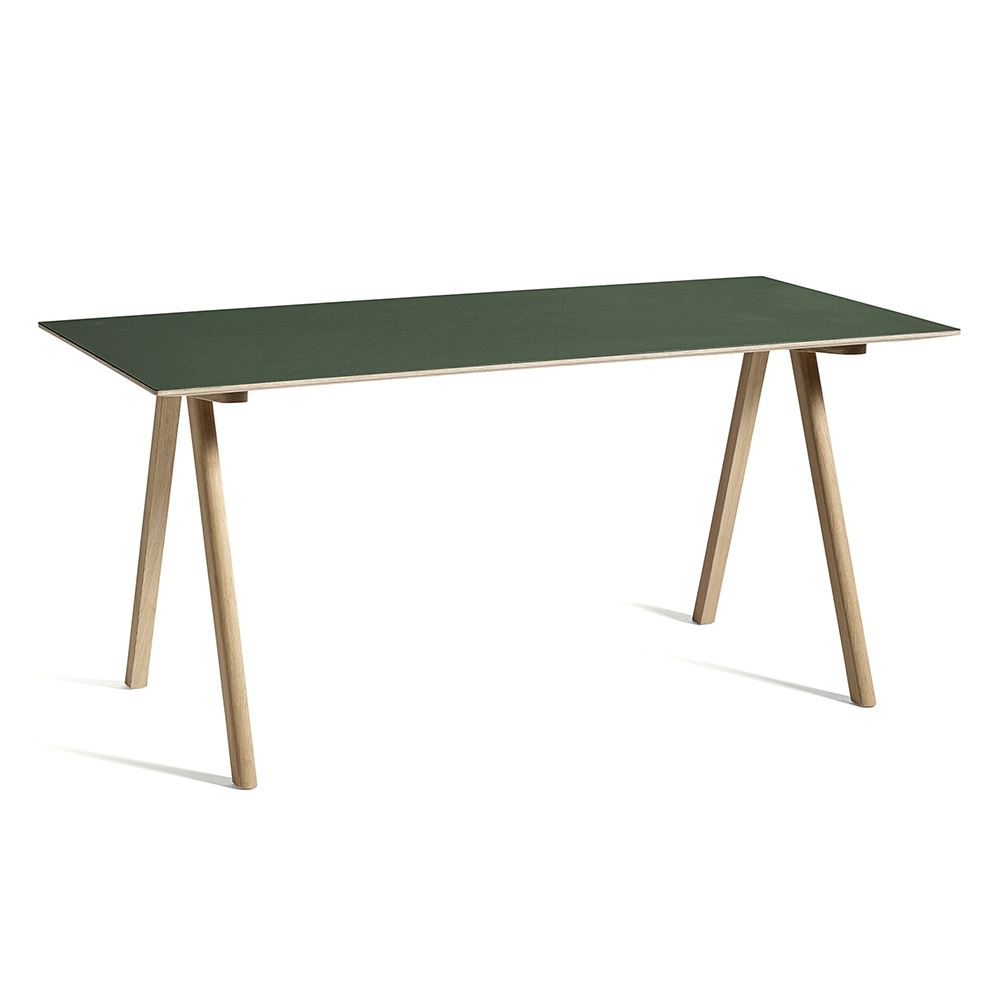 Cph 10 Desk Green Linoleum Tabletop Soaped Oak Base
