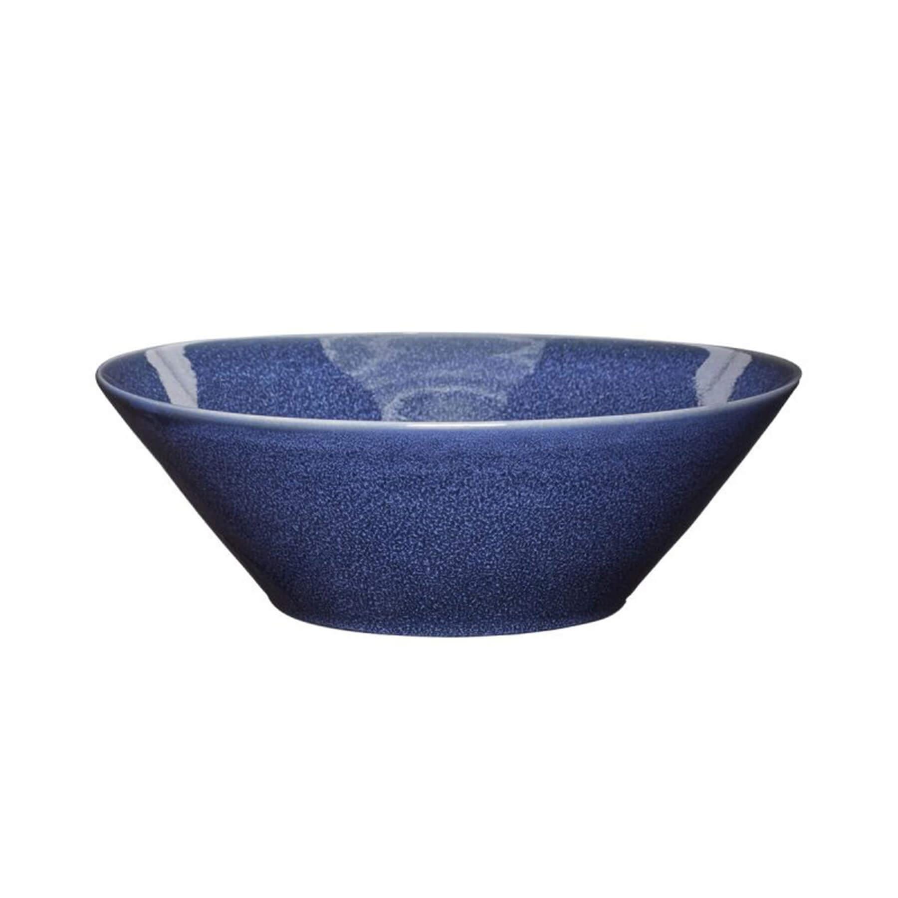 Hubsch Glaze Bowl Large Blue Ceramic