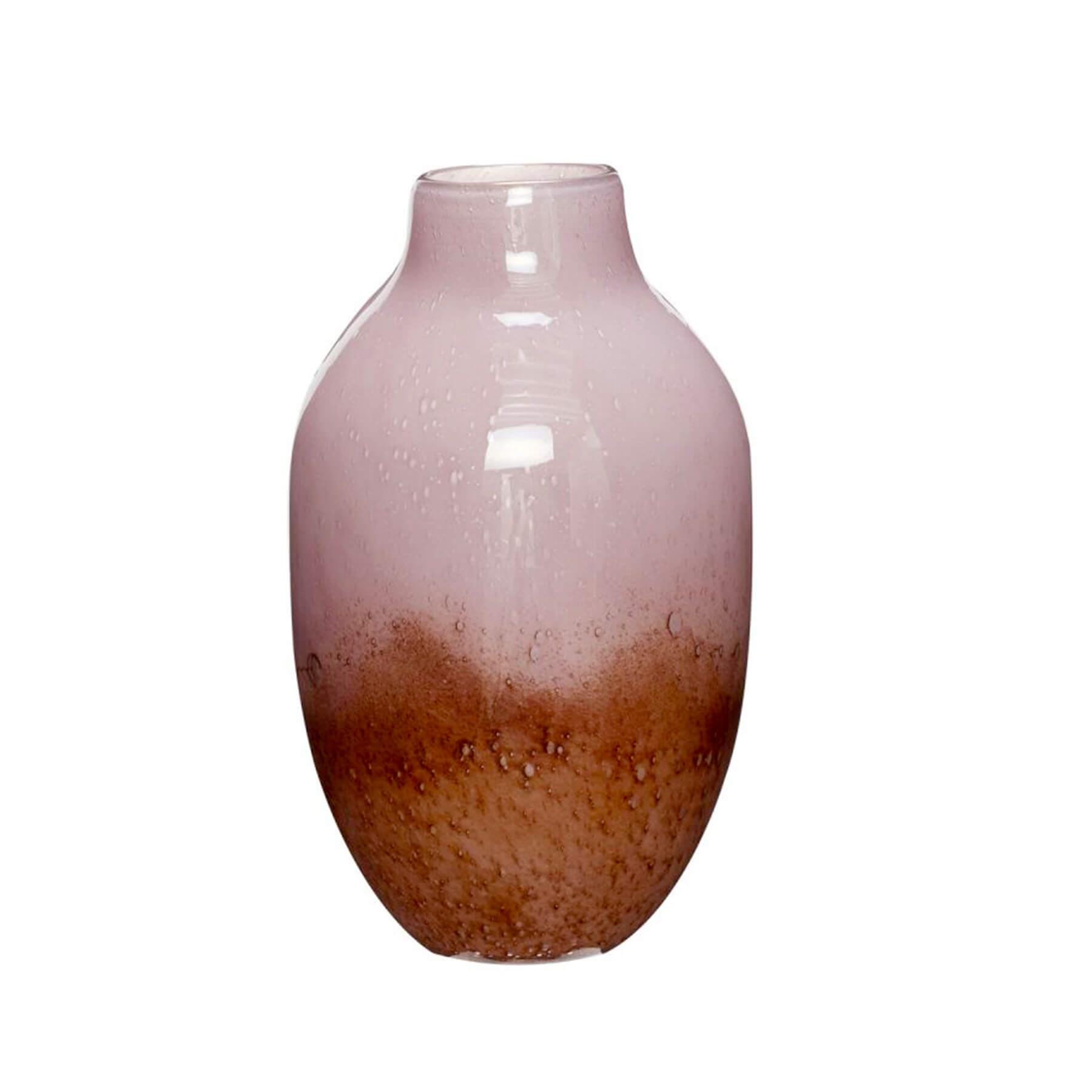 Hubsch Posy Vase In Maroon And Rose Glass Purple