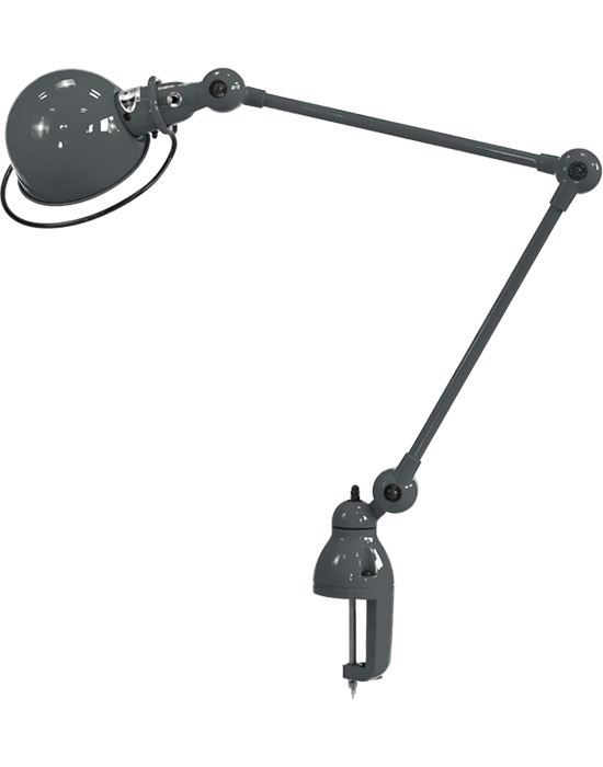 Jielde Loft Two Arm Desk Light With Desk Clamp Granitee Grey Matt