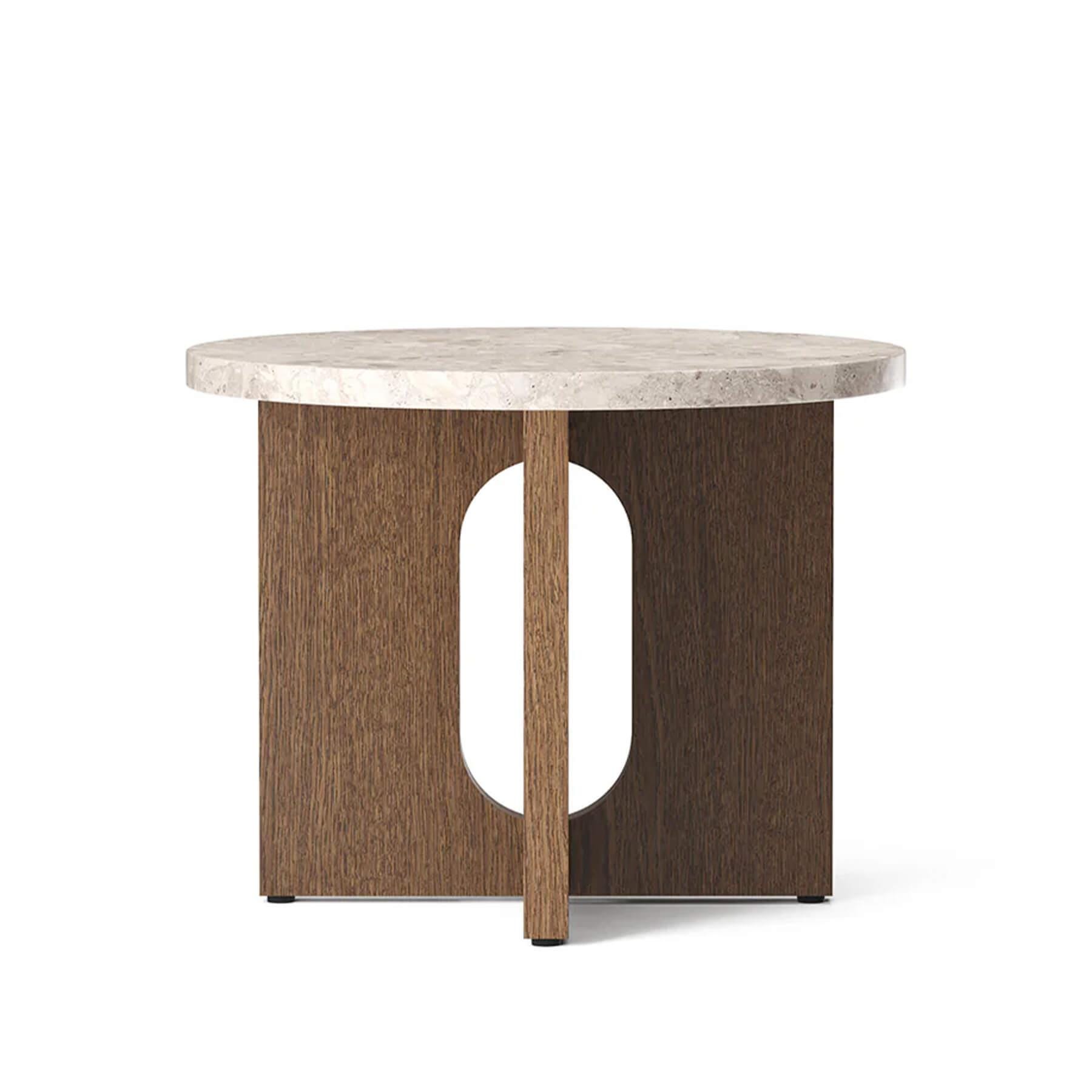 Audo Copenhagen Androgyne Side Table In Kunis Breccia Stone Dark Stained Oak Dark Wood Designer Furniture From Holloways Of Ludlow