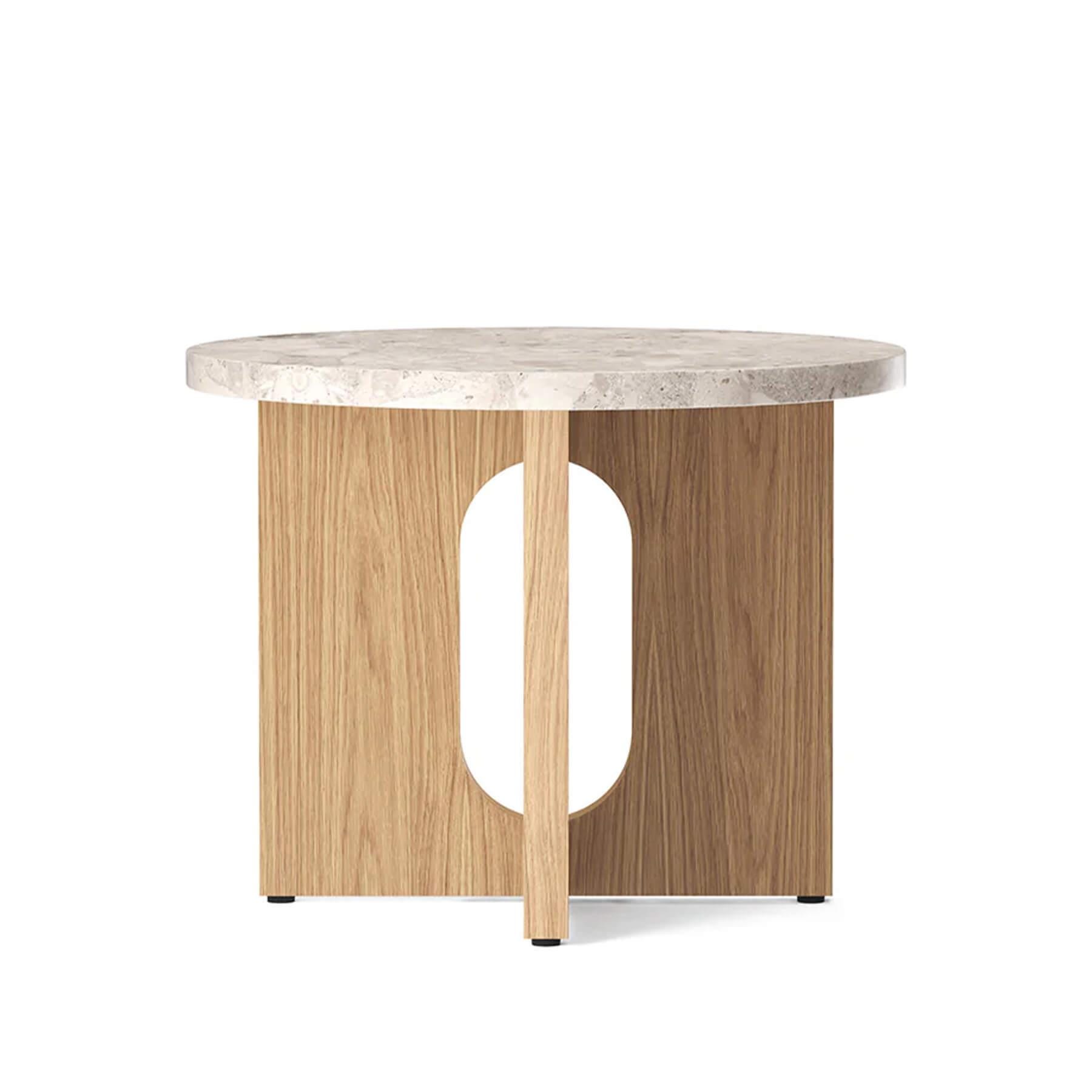 Audo Copenhagen Androgyne Side Table In Kunis Breccia Stone Natural Oak Light Wood Designer Furniture From Holloways Of Ludlow