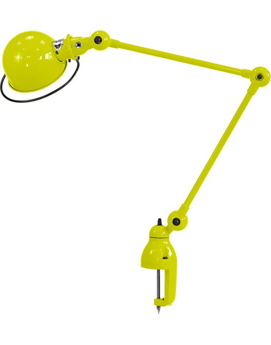 Jielde Loft Two Arm Desk Light With Desk Clamp Yellow Sulphur Gloss