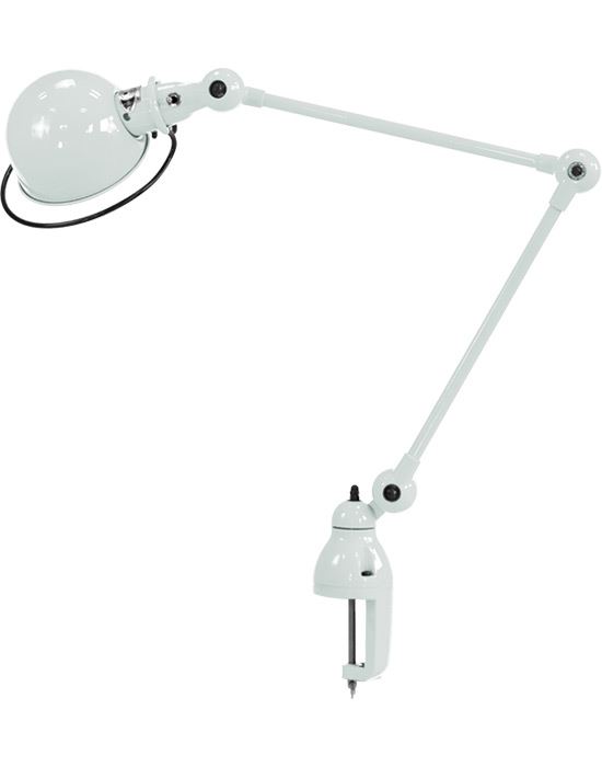 Jielde Loft Two Arm Desk Light With Desk Clamp White Matt