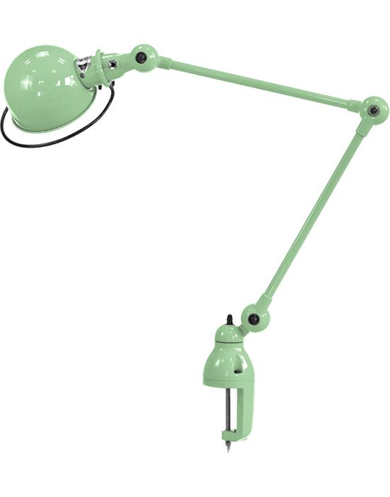 Jielde Loft Two Arm Desk Light With Desk Clamp Water Green Matt