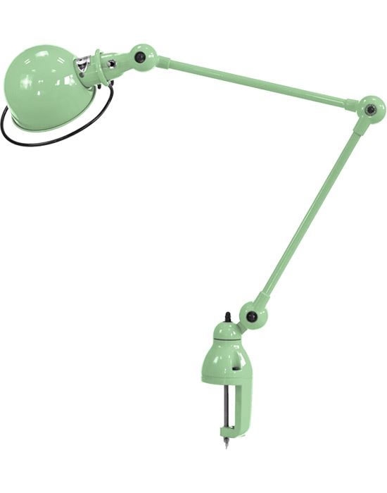 Jielde Loft Two Arm Desk Light With Desk Clamp Water Green Gloss