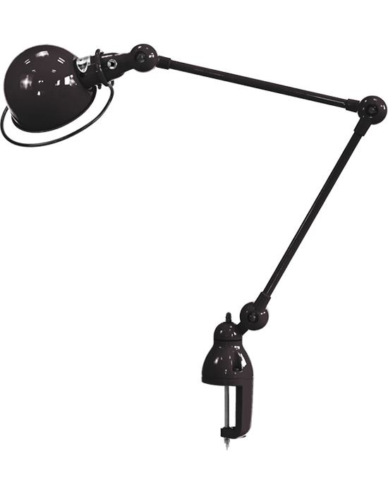 Jielde Loft Two Arm Desk Light With Desk Clamp Black Gloss