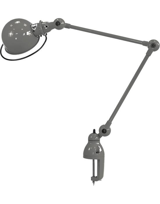 Jielde Loft Two Arm Desk Light With Desk Clamp Mouse Grey Matt