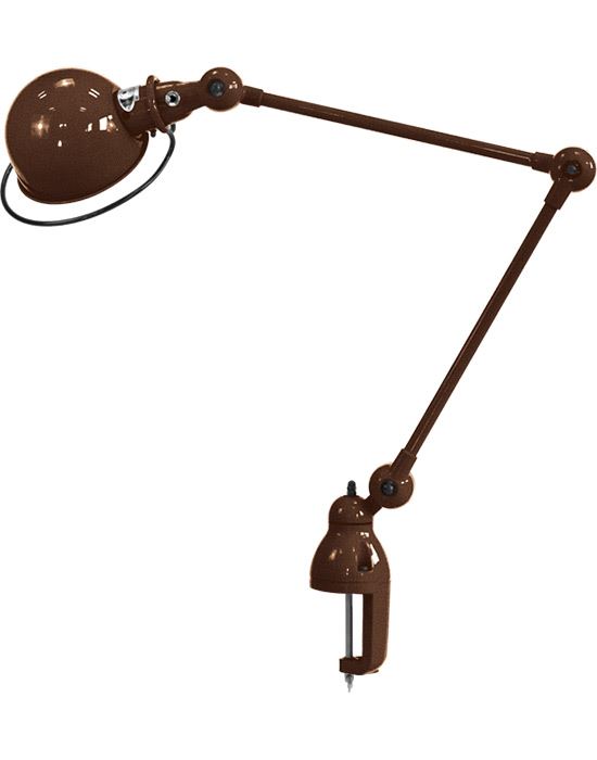 Jielde Loft Two Arm Desk Light With Desk Clamp Copper Hammered Gloss