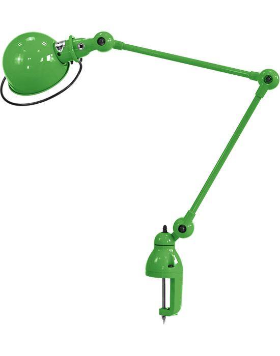 Jielde Loft Two Arm Desk Light With Desk Clamp Apple Green Gloss